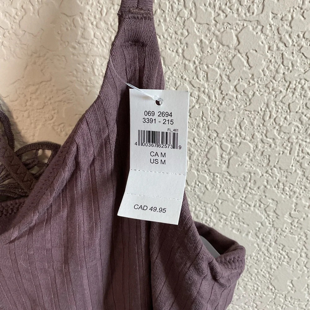 NWT Aerie Womens‎ Cropped Lace Racerback Detail Bralette Tank Top Size Medium - Picture 3 of 3